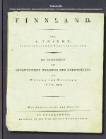 Finnland. Faksimile der Ausgabe Wiborg 1808 sowie der Zugabe zu dem Wiburgschen Schulprogram