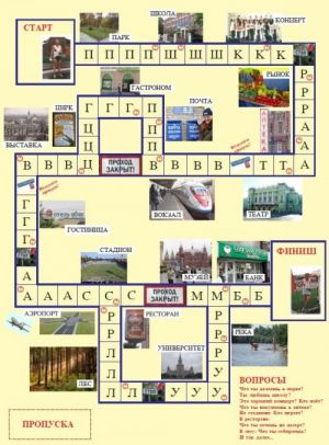 Game set "Where are you going?" (Kuda ty idyosh?) for learners of Russian