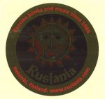 Ruslania-logotarroja. Väri: punainen, musta ja kulta. 4 cm. 10 kpl.